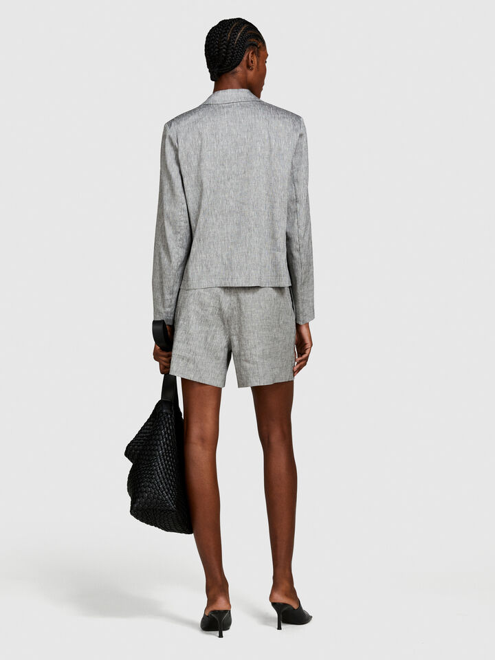 High-waisted shorts - women's shorts - Gray | Sisley image number 3